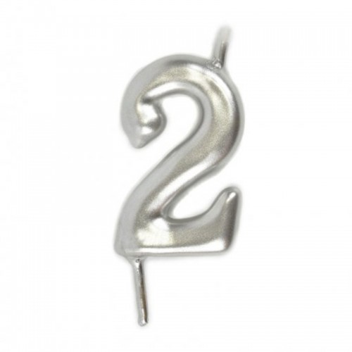 Vela Número 2 Prateado